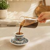 Herevin 180402-002 Desenli Borosilikat Cam Cezve 360 Ml - Isıya Dayanıklı Şeffaf Türk Kahvesi Cezvesi
