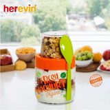 Herevin 425 cc Ananas Desenli Cam Müsli ve Yoğurt
