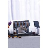 Herevin Sekizli Standlı Baharatlık Seti Gri Beyaz - 161280-815 - 0,5 x 7 cm