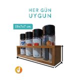 HERGÜNUYGUN Pera Ahşap Stantlı Tuzluk Biberlik, 245 ml, Cam, 4'lü Set