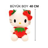 Heribom BÜYÜK BOY 40 CM HELLO KİTTY ÇİLEK DETAYLI PELUŞ OYUNCAK