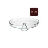 HERITAGE Ayaklı Şeffaf Cam Sunum Tabağı 33 Cm Büyük Boy