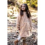 Heritage Çift Katlı Wellsoft Çocuk Giyilebilir Battaniye - Peluş Panço Oversize - ZTPUFBAT 4-6 Yaş Bej