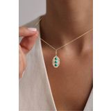 Heritage Mavi Firuze Oval Kilitli Charm Kolye Ucu