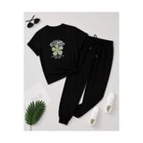 herkesemoda Blowers Çiçek Baskı Detaylı T-Shirt Eşofman Takımı