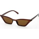 herkesetoptantic Cat Eye Vintage Retro Dörtgen Güneş Gözlüğü (Şeffaf Kahverengi - Kahverengi) - Açık Kahverengi