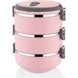 herkesetoptantic Freshbox 3 Katlı Sefer Tası Yemek Termosu (Pudra Pembe)