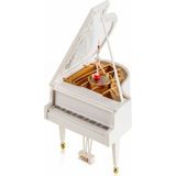 herkesetoptantic Kuyruklu Piyano/Grand Piano Kurmalı Müzik Kutusu (Beyaz)