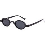 herkesetoptantic Minimal Vintage Retro Oval Kemik Unisex Güneş Gözlüğü (Siyah)