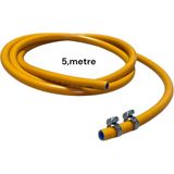 Herly Lpg Tüp Gaz Hortumu Üç Katlı Yanmaya Dayanıklı 5 Metre 2 Kelepçe