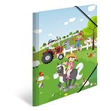 HERMA 19832 Klasör A3 Anaokulu Çiftliği, Çocuk Köşesi Lastikli Dosya, Kartondan, İç Baskı ve Lastikli, Erkek ve Kız Çocukları için Sağlam Kapaklı Klasör