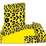 Herma Lastikli Dosya A4 Boyutunda Leopar Desenli Sarı-Siyah