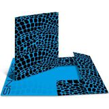 Herma Lastikli Dosya A4 Boyutunda Yılan Desenli Mavi-Siyah - 41 Delft Blue