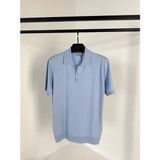 Hermes Premium Triko Polo Yaka Düğmeli T-Shirt – Yumuşak Dokulu, Nefes Alabilir, Şık Erkek Tişört - Mavi