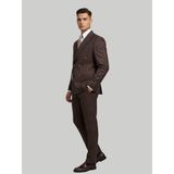 Hermose Sartorial | Kahverengi Çizgili Kruvaze Takım Elbise - 6 Drop - 54