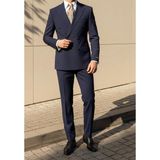 HERMOSE Signature | Gece Mavisi Kruvaze Takım Elbise - Koyu Mavi - 6 Drop - 46