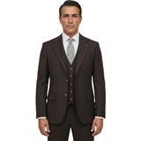 HERMOSE Signature | Lal Bordo Çzgili Yelekli Takım Elbise - 6 Drop - 50