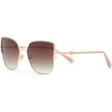 Hermossa Georgia Hm 1741 C3 Rose Gold Geometrik Kadın Güneş Gözlüğü - RoseGold - Açık Kahv