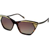 Hermossa Hm 1341 C 4 Havana Cat Eye Kadın Güneş Gözlüğü - Leopar