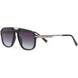 Hermossa Popstar Hm 1747 C3 Siyah Geometrik Unisex Güneş Gözlüğü - Siyah - Koyu Gri