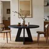 Hernest Modern Yuvarlak Yemek Masası 120 cm 4-6 Kişilik Dekoratif Ayaklı - Siyah