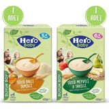 Hero Baby 400 gr Sütlü Meyveli 8 Tahıllı + 400 gr Sütlü Ballı İrmikli Kaşık Maması