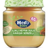 Hero Baby 6+ Ay 120 gr İlikli Kemik Sulu Karışık Sebzeli Kavanoz Mama
