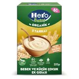 Hero Baby Organik 5 Tahıllı Kaşık Mama 200 G (6'Li Paket)