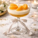 Hero Glow Candle Ayaklı Cam Mandalin Tatlı Görünümlü Mum - Cam - Açık Portakal