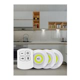 Hero Led 3 Watt Uzaktan Kumandalı Yapışkanlı Kablosuz Pilli Led 3'lü Spot Led Lamba HL-5516