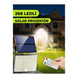 Hero Led Hl-5177 268 Ledli Solar Projektör 60W Güneş Enerjili Hareket Sensörlü Led Projektör Beyaz Işık