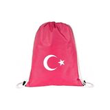 Hero Tasarım Ay Yıldız Türk Bayrağı - Ipli Spor Sırt Çantası - Günlük - Okul 35*45CM One Size | HR1032 - Pembe - 20 L