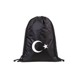 Hero Tasarım Ay Yıldız Türk Bayrağı - Ipli Spor Sırt Çantası - Günlük - Okul 35*45CM One Size | HR1032 - Siyah - 20 L