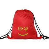 Hero Tasarım Hero tasarım Bisiklet Parçaları Gülen Yüz - Ipli Spor Sırt Çantası - Günlük - Okul 35*46CM One Size | INN1066 - Kırmızı - Standart