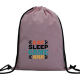 Hero Tasarım Hero tasarım Eat Sleep Game - Ipli Spor Sırt Çantası - Günlük - Okul 35*46CM One Size | INN1009 - Pembe - Standart