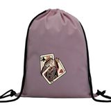 Hero Tasarım Hero tasarım Iskambil Kartı Kupa Kızı ve Sinek Papazı - Ipli Spor Sırt Çantası - Günlük - Okul 35*46CM One Size | INN1056 - Pembe - Standart