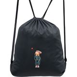 Hero Tasarım Hero tasarım Sevimli Gözlüklü Çocuk - Ipli Spor Sırt Çantası - Günlük - Okul 35*46CM One Size | INN1064 - Gri - Standart