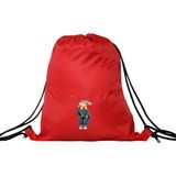 Hero Tasarım Hero tasarım Sevimli Gözlüklü Çocuk - Ipli Spor Sırt Çantası - Günlük - Okul 35*46CM One Size | INN1064 - Kırmızı - Standart