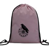 Hero Tasarım Hero tasarım Viking Pusulası ve Kuzgun - Ipli Spor Sırt Çantası - Günlük - Okul 35*46CM One Size | INN1068 - Pembe - Standart