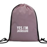 Hero Tasarım Hero tasarım Yes I'm Different - Ipli Spor Sırt Çantası - Günlük - Okul 35*46CM One Size | INN1042 - Pembe - Standart