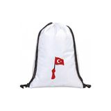 Hero Tasarım Ilelebet Türk Bayrağı - Ipli Sırt Çantası - Spor - Günlük - Okul 35*45CM One Size | BLL3782 - Beyaz - 20 L