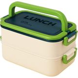 Hero Taşınabilir Yemek Kabı 2 Katlı Lunch Box Diyet Beslenme Kutusu Saklama Kabı Çatal Kaşıklı Sefer Tası - Standart