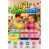 HEROES 350 Gr Slime Seti - 6 Renk Ele Yapışmayan Pofuduk Slaym Eğitici Oyun Jeli Oyun Hamuru