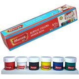 Heroes Akrilik Boya 6 Renk 25 ml 1 Paket Akrilik Boya Seti 6 Lı Kağıt Tuval Ahşap Cam Duvar Metal Boyama