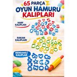 Heroes Dough 65 Parça Eğitici Oyun Hamuru Kalıp Seti - Harf, Rakam ve Merdaneli Şekillendirme Seti