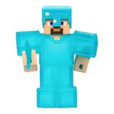 Heroes of Goo Jit Zu Minecraft Esnek Karakterler, Elmas Zırhlı ve Kılıçlı Steve, İçinde Gizli Elmas Parçasıyla Doldurulan Süper Yumuşacık Goo, Boyutunun 3 Katına Kadar Uzatın - Duyusal Oyuncaklar