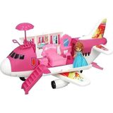Heroes Toys Uçak Ev Bebek Seti Kız Çocuklar İçin Renkli Oyun Teması 37 x 24 x 10 cm