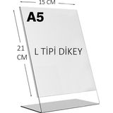 Heroglas A5 L Tipi Dikey Masa Üstü Şeffaf Pleksi / Föylük-Fiyatlık-Menü-Broşürlük