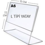 Heroglas A6 L Tipi Yatay Masa Üstü Şeffaf Pleksi / Föylük-Fiyatlık-Menü-Broşürlük