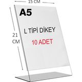 Heroglas Heroglas(10 Adet) A5 L Tipi Dikey Masa Üstü Şeffaf Pleksi / Föylük-Fiyatlık-Menü-Broşürlük